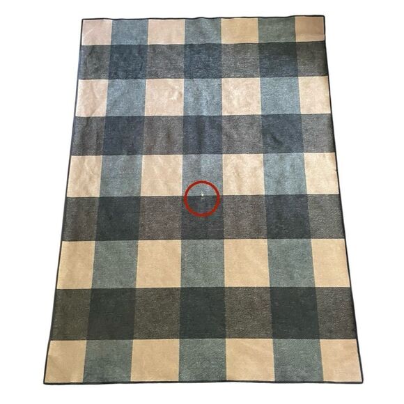 Ruggable Buffalo Plaid Blue Ivory Rug Discontinued 5 x 7 - Picture 2 of 14